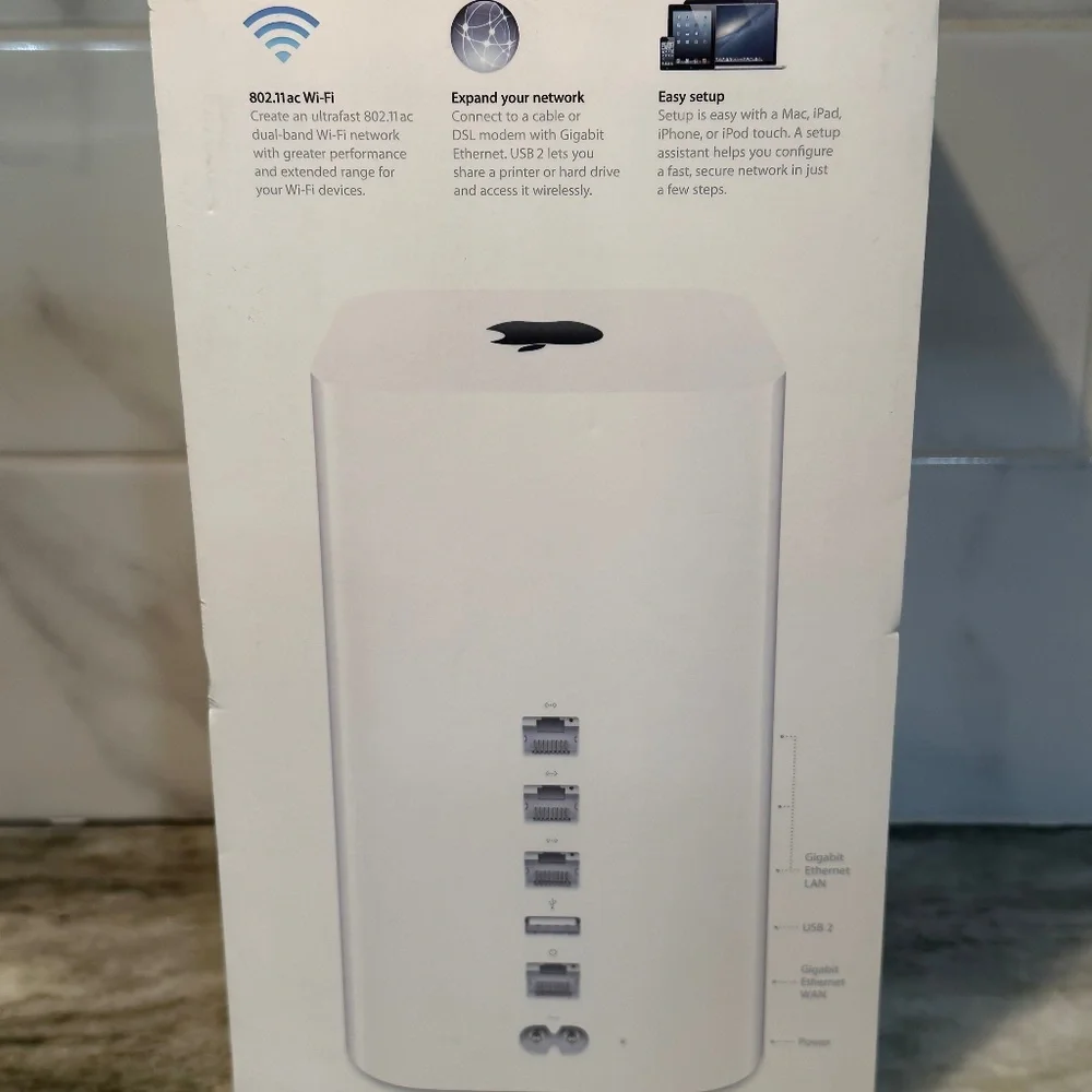 Apple AirPort Extreme 802.11ac A1521 (6th Generation) w/ Power Cord & Box Router